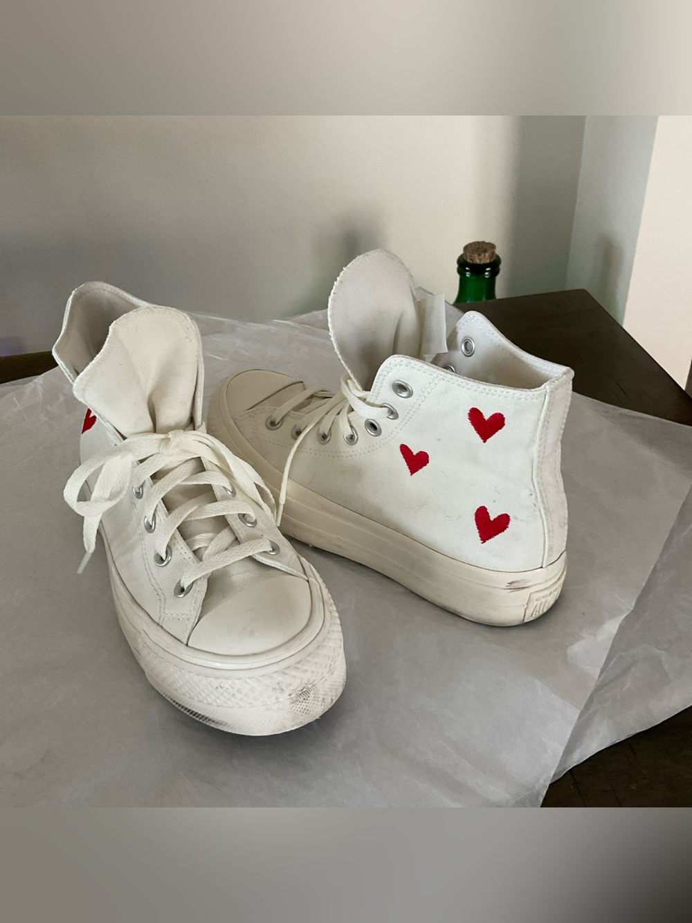 Converse Chuck Taylor All Star YOU High Tops Platform White  Sz 7.5